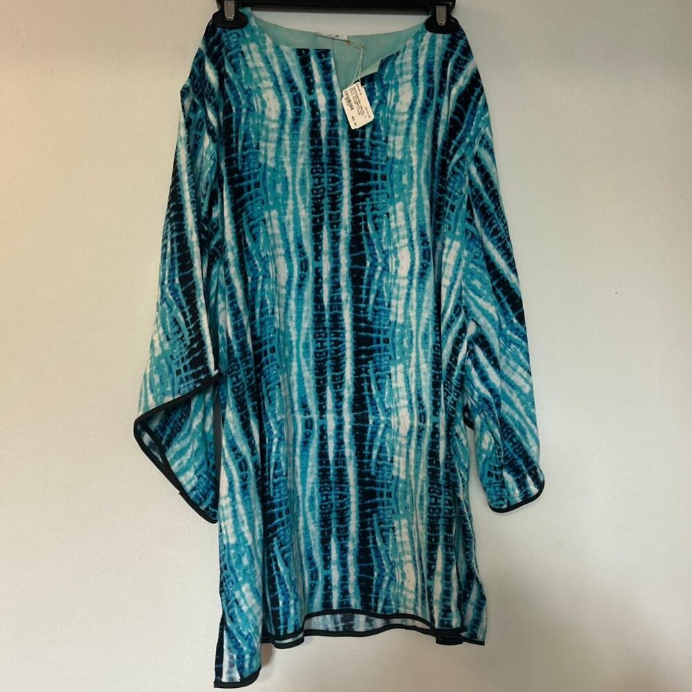Kaftan Masculin en Tissu Tie-Dye Bleu